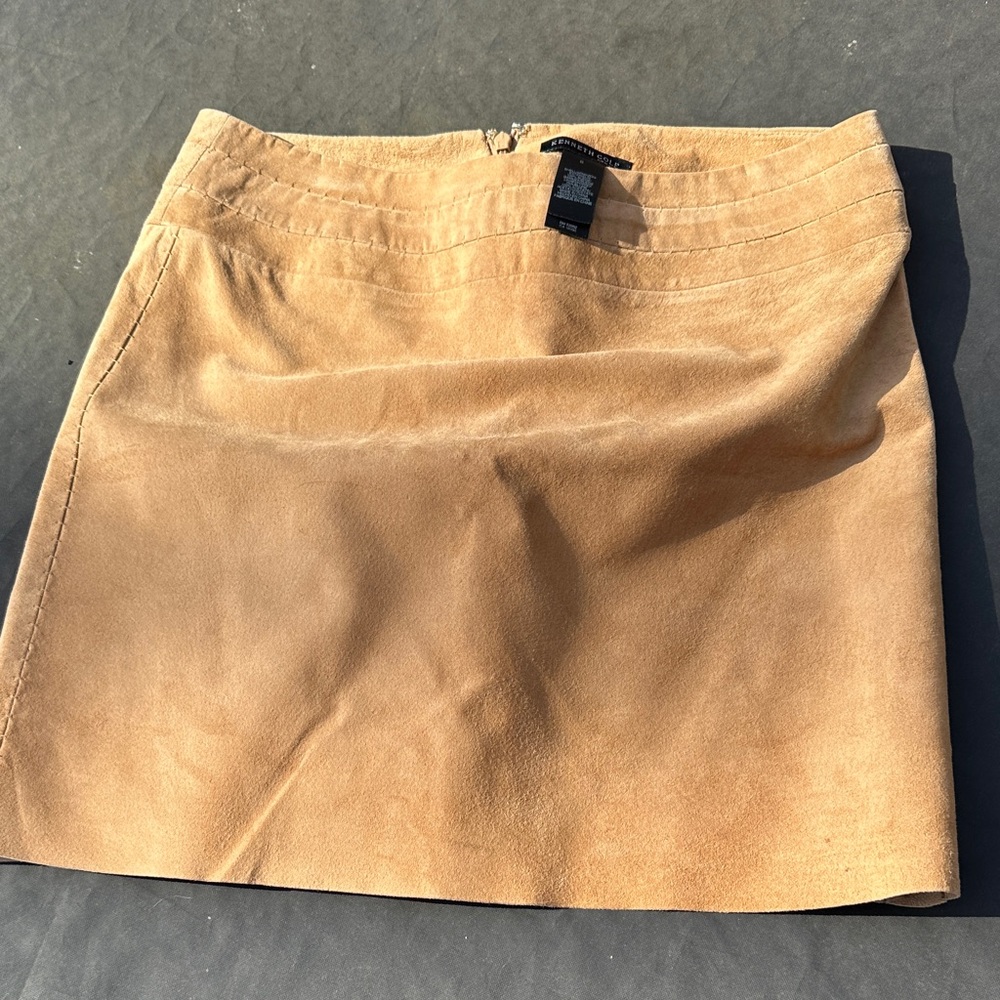Kenneth Cole New York Tan Suede Mini Skirt